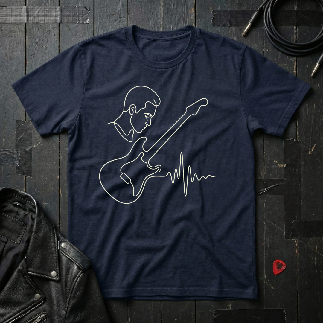 Guitar Line Art T-Shirt