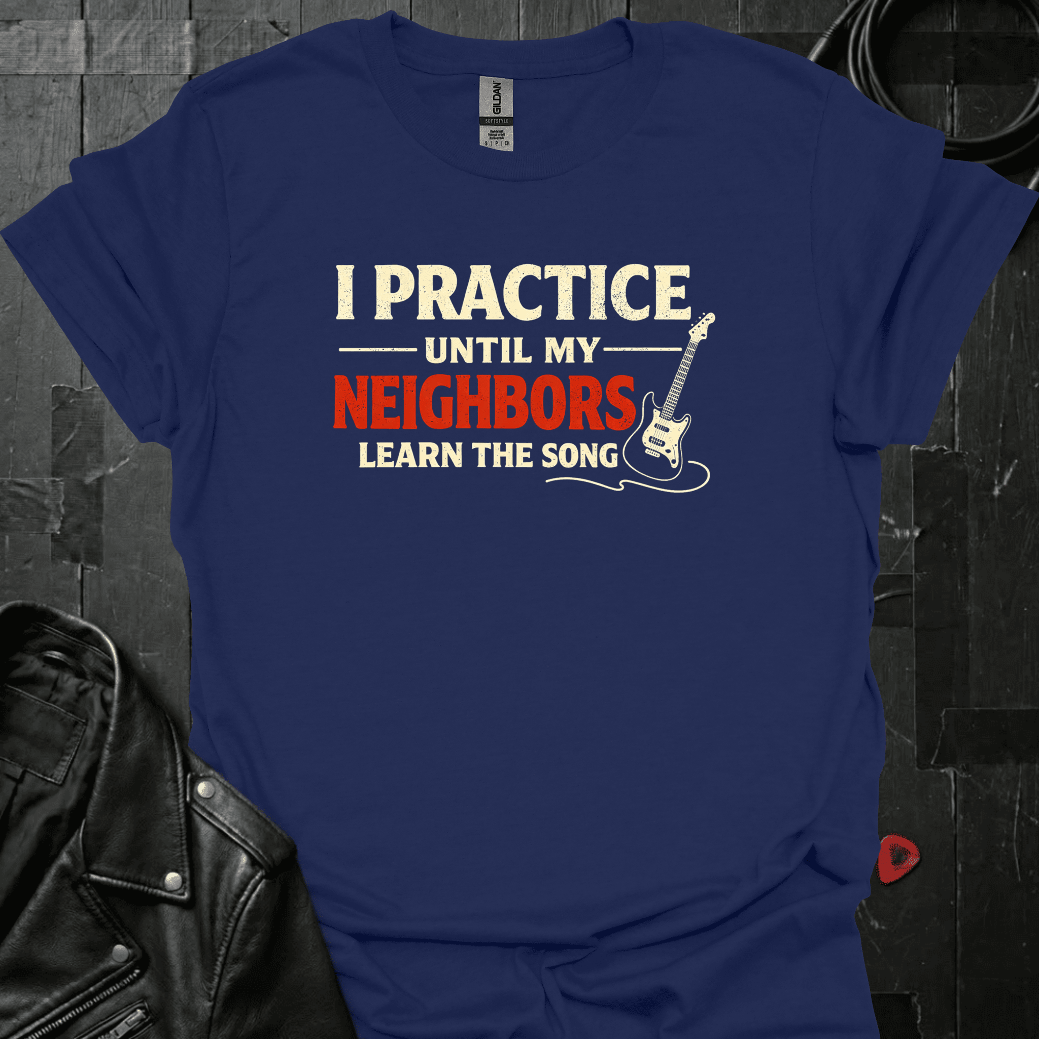 I Practice Guitar Until T-Shirt - Navy - T-Shirt