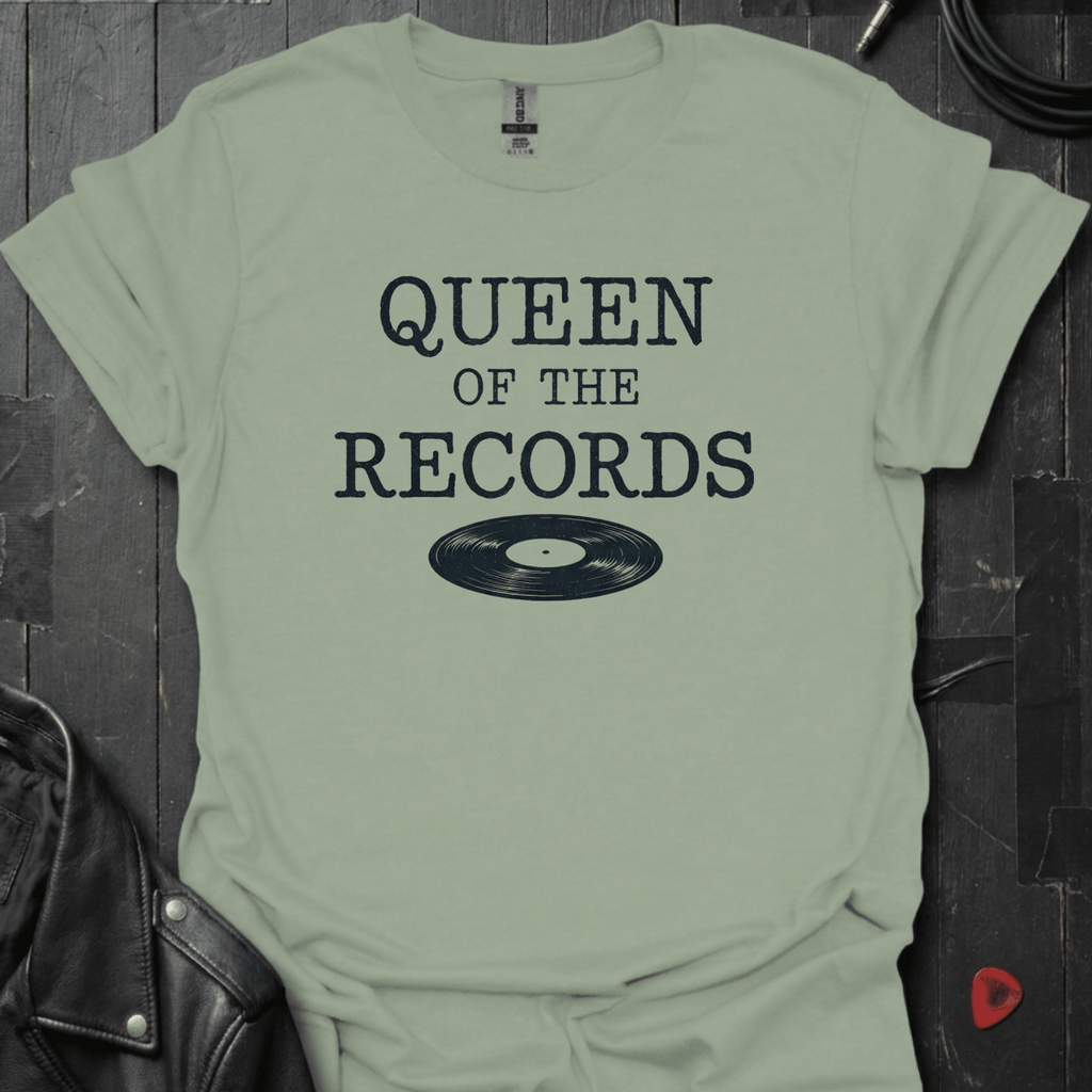 Queen Of The Records T-Shirt - Sage - T-Shirt