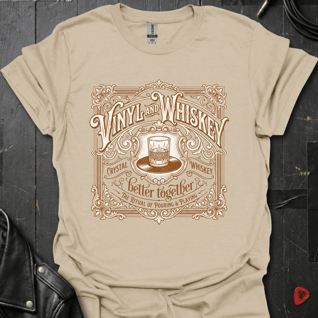 Vinyl & Whiskey T-Shirt - Sand - T-Shirt