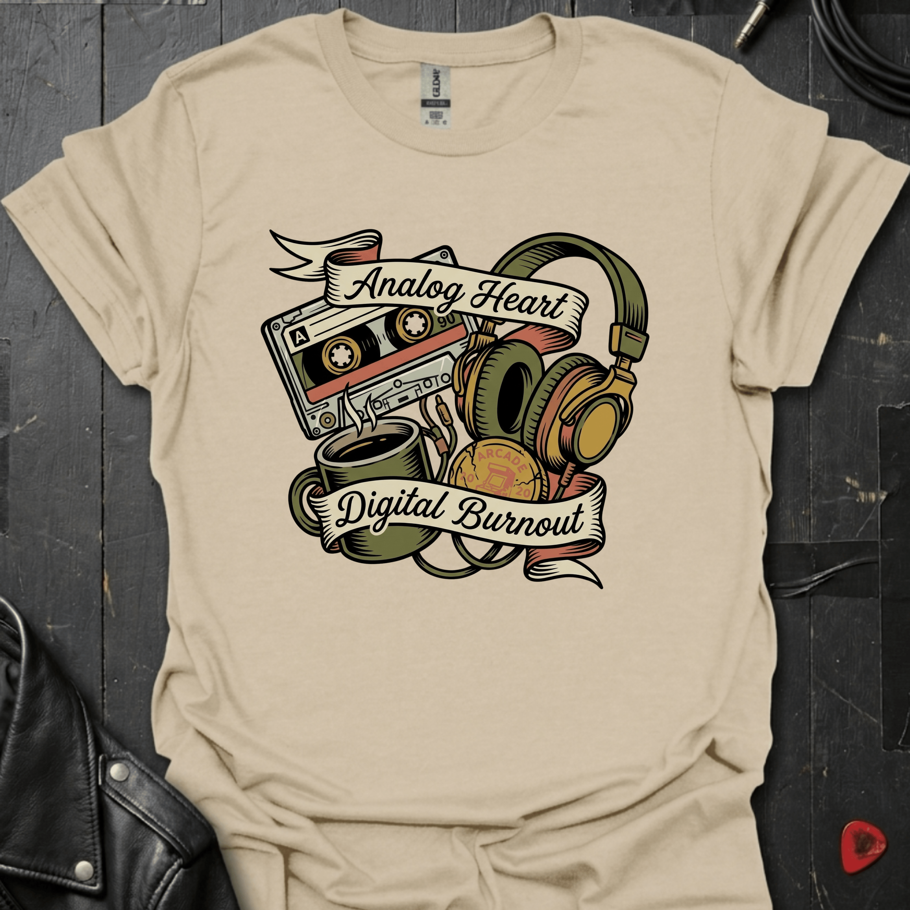 Digital Burnout T-Shirt - Sand - T-Shirt