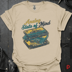 Analog State of Mind Sand t-shirt featuring three stacked mixtapes design — retro music apparel by GeloGroove