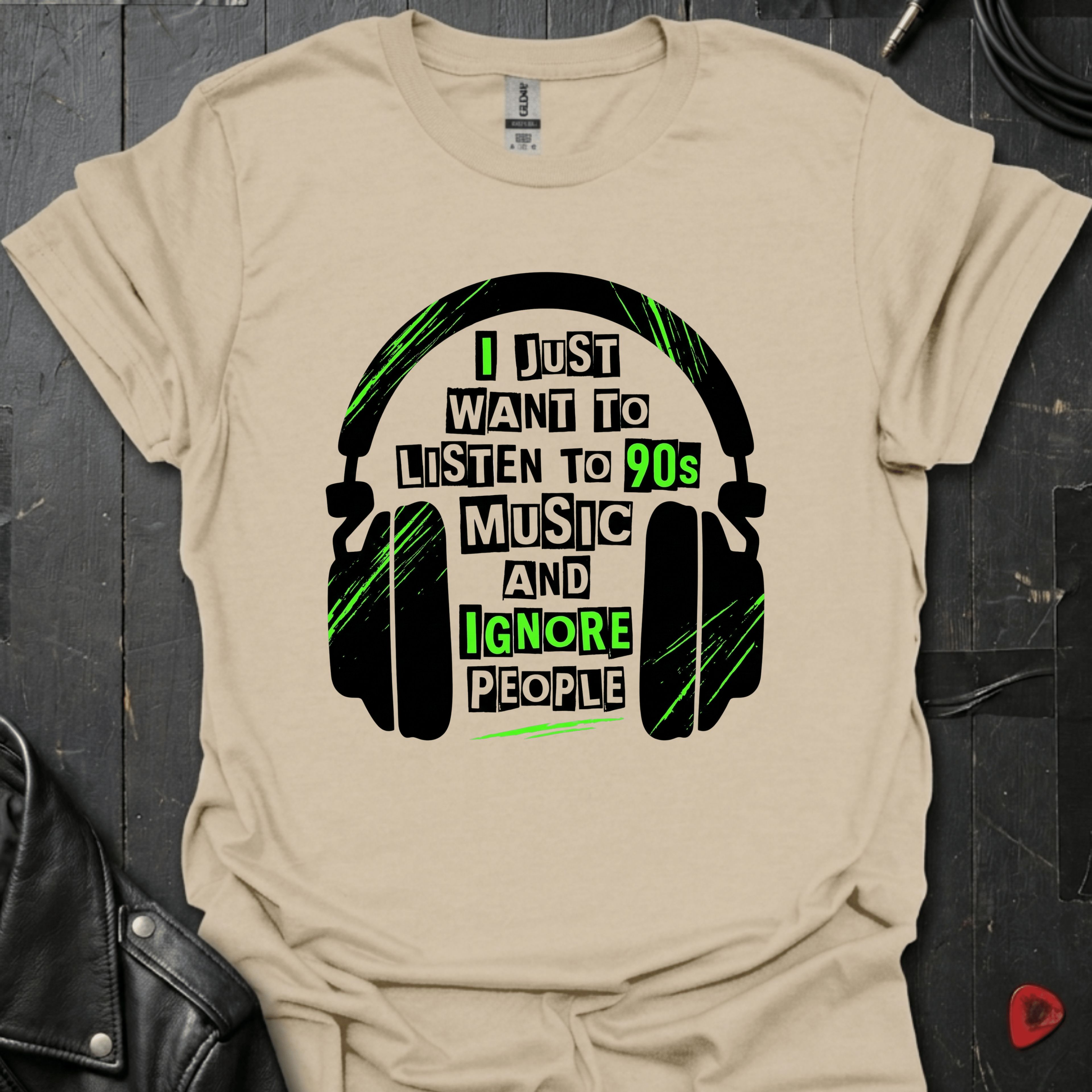 90s Music Only T-Shirt - Sand - T-Shirt