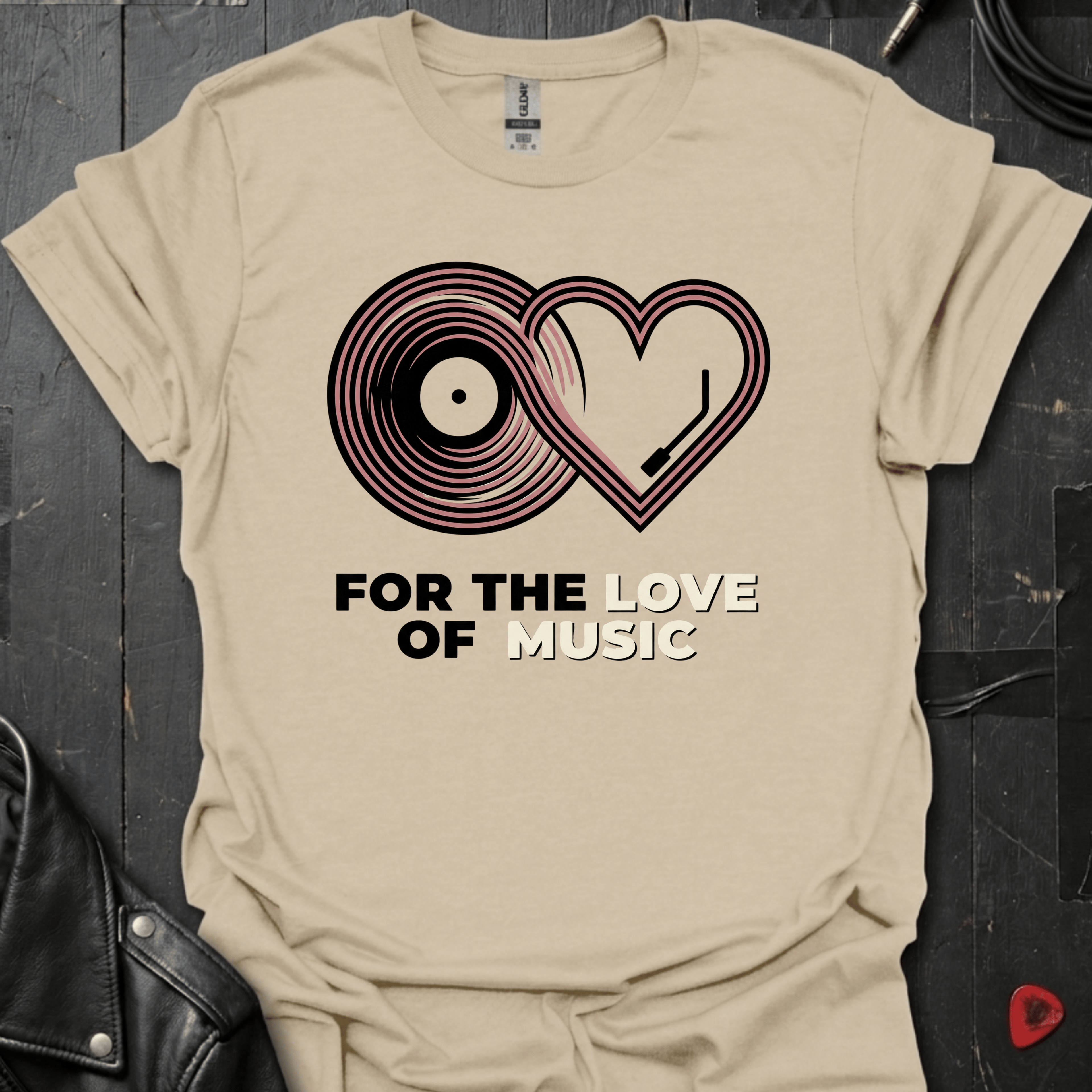 Vinyl Love T-Shirt - Sand - T-Shirt