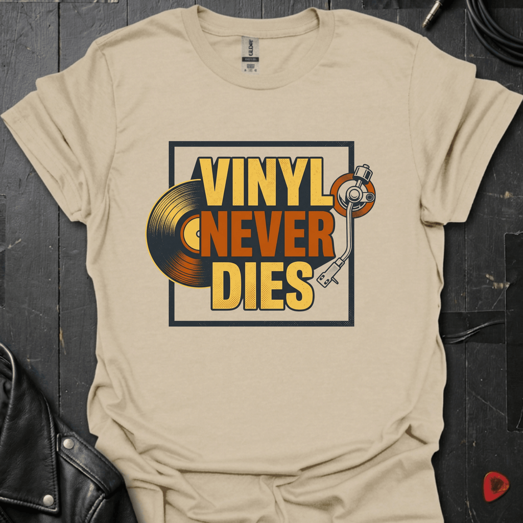Vinyl Never Dies T-Shirt - Sport Grey - T-Shirt