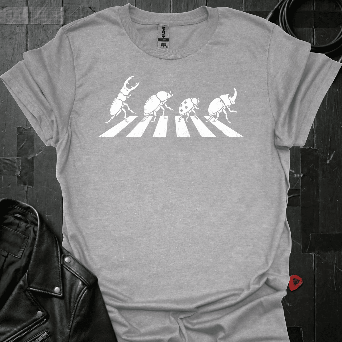 Beetles Crossing Road T-Shirt - Sport Grey - T-Shirt