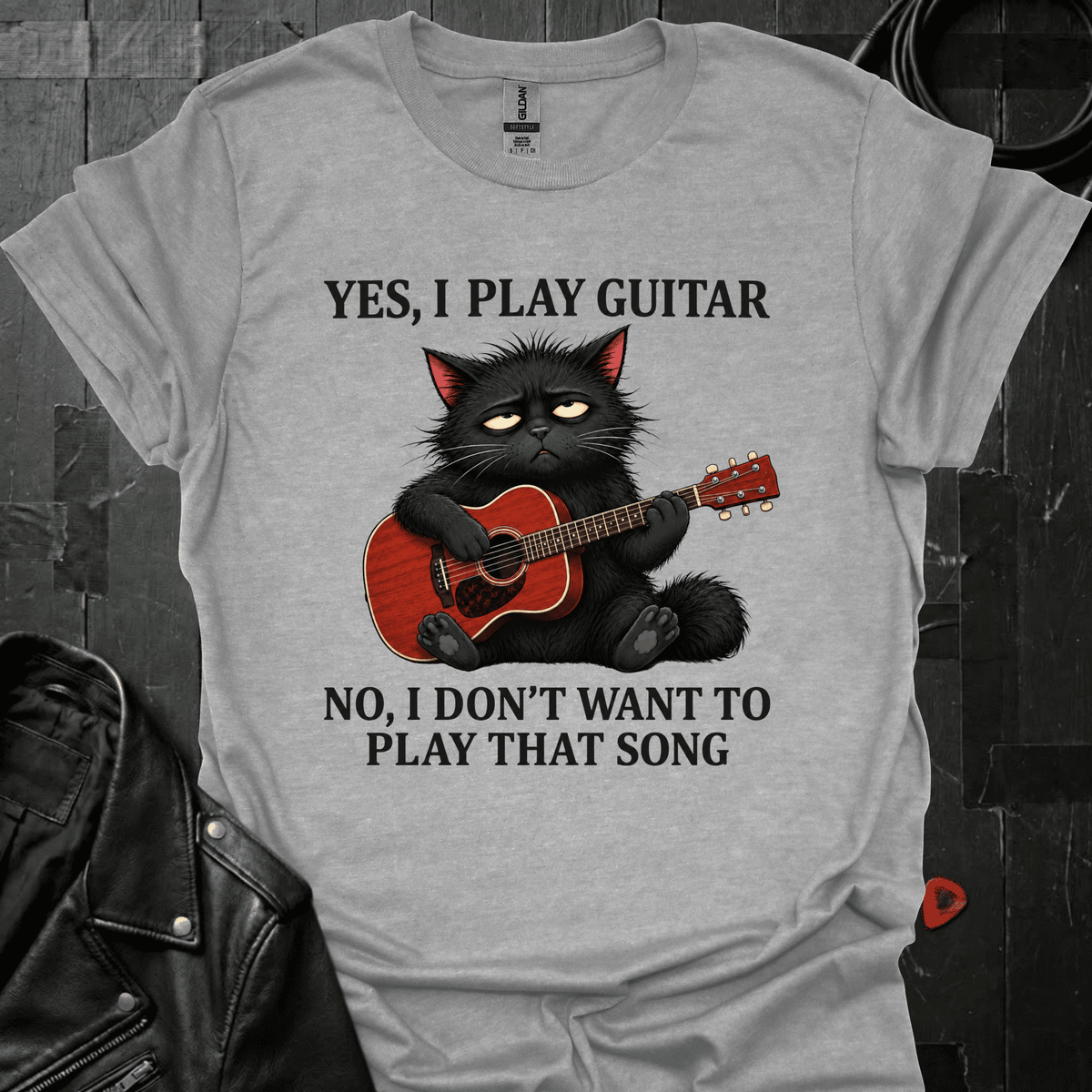 Grumpy Cat GuitaristT-Shirt - Sport Grey - T-Shirt