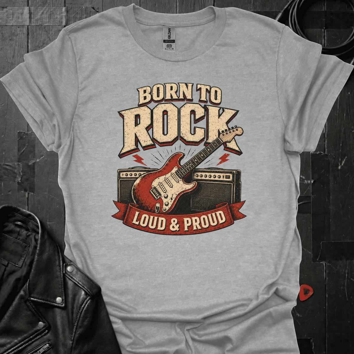 Born To Rock - Sport Grey - T-Shirt