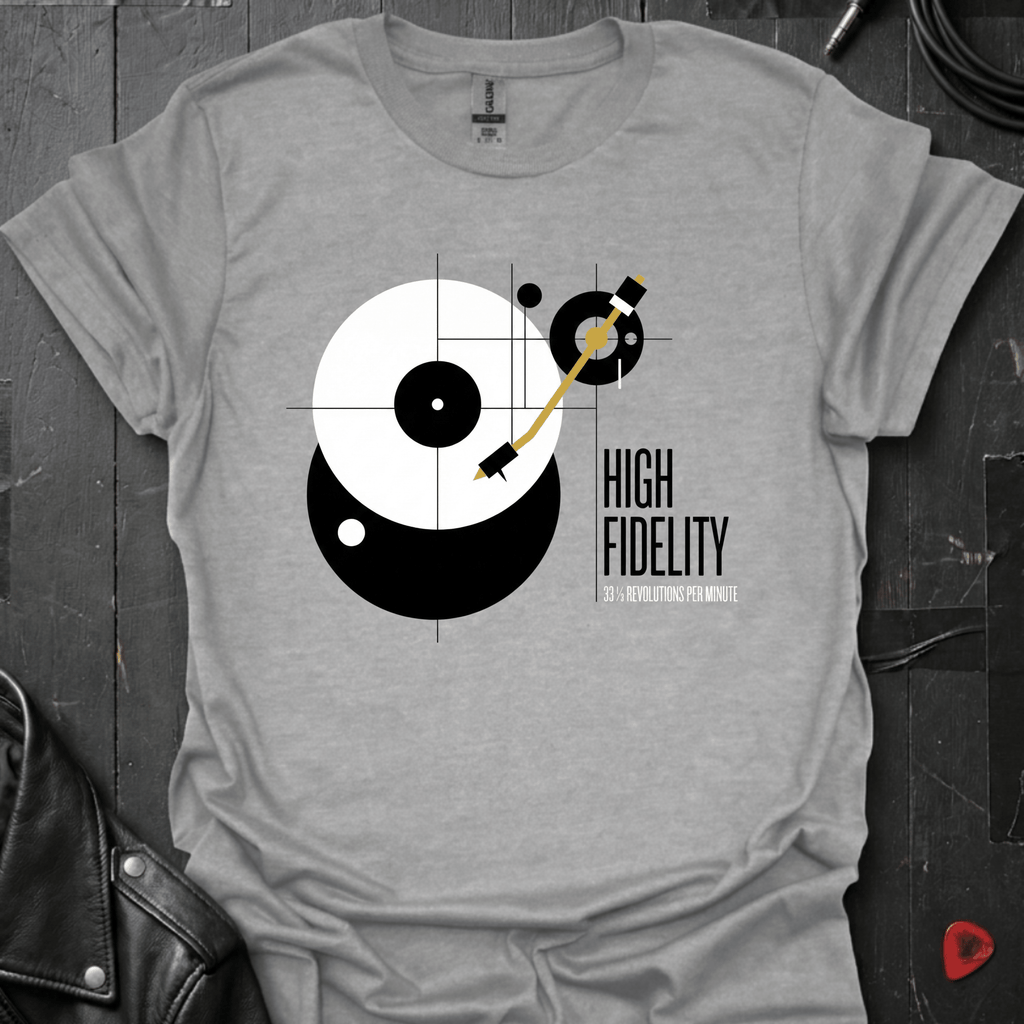 Vinyl Turntable Diagram T-Shirt - Sport Grey - T-Shirt