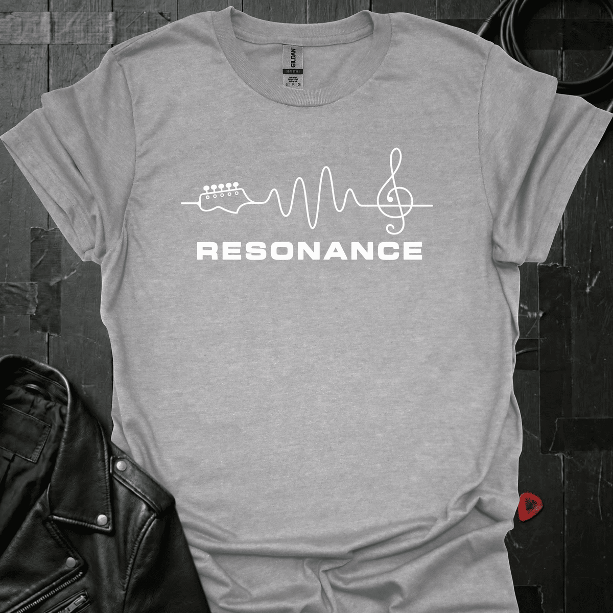Resonance Guitar Waveform T-Shirt - Sport Grey - T-Shirt