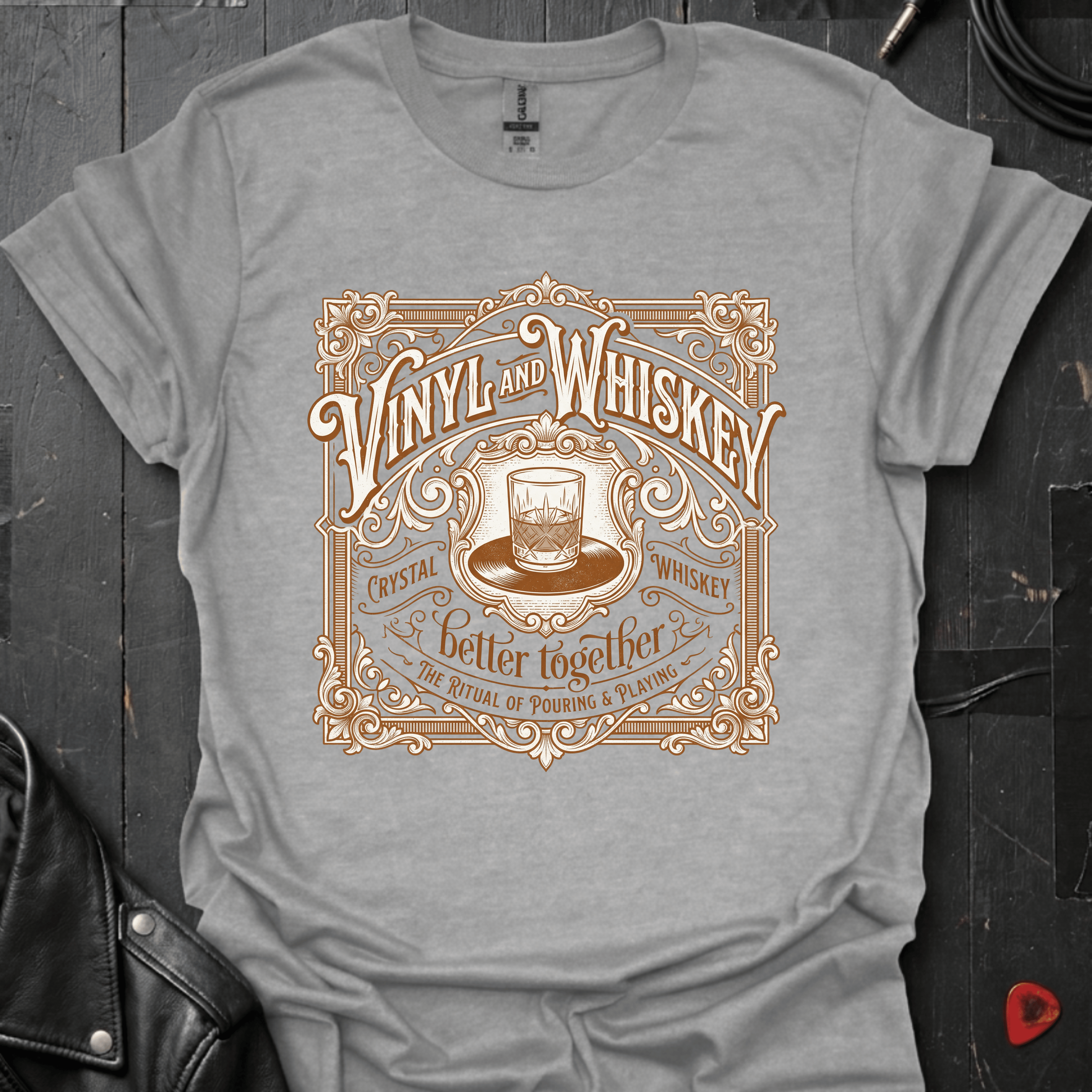 Vinyl & Whiskey T-Shirt - Sport Grey - T-Shirt