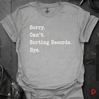 Sorting Records T-Shirt | Funny Vinyl Lover Tee - Sport Grey - T-Shirt