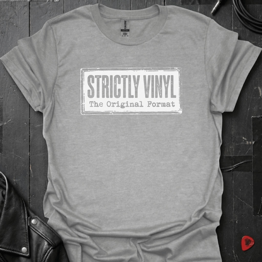 Strictly Vinyl The Original Format T-Shirt | Vinyl Lover Tee - Sport Grey - T-Shirt