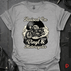 Vinyl & Motorcycles T-Shirt | Vinyl And Biker Music Tee - Sport Grey - T-Shirt