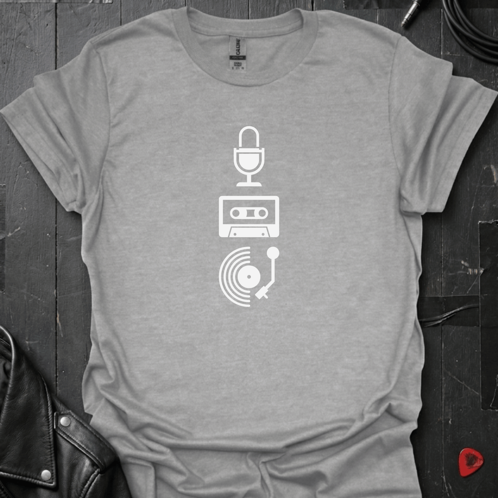 Recorded History T-Shirt | Retro Music Lover Tee - Sport Grey - T-Shirt