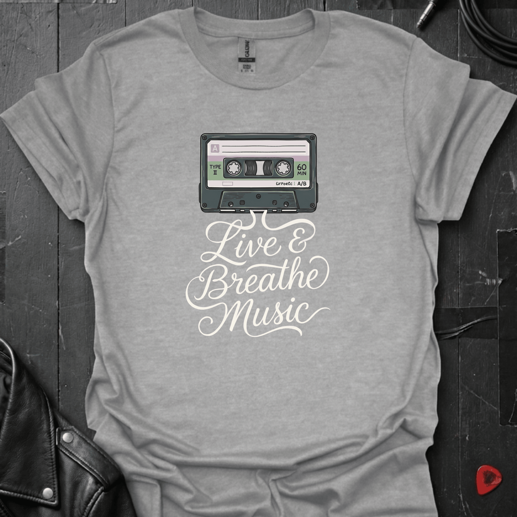 Live & Breath Music T-Shirt - Sport Grey - T-Shirt