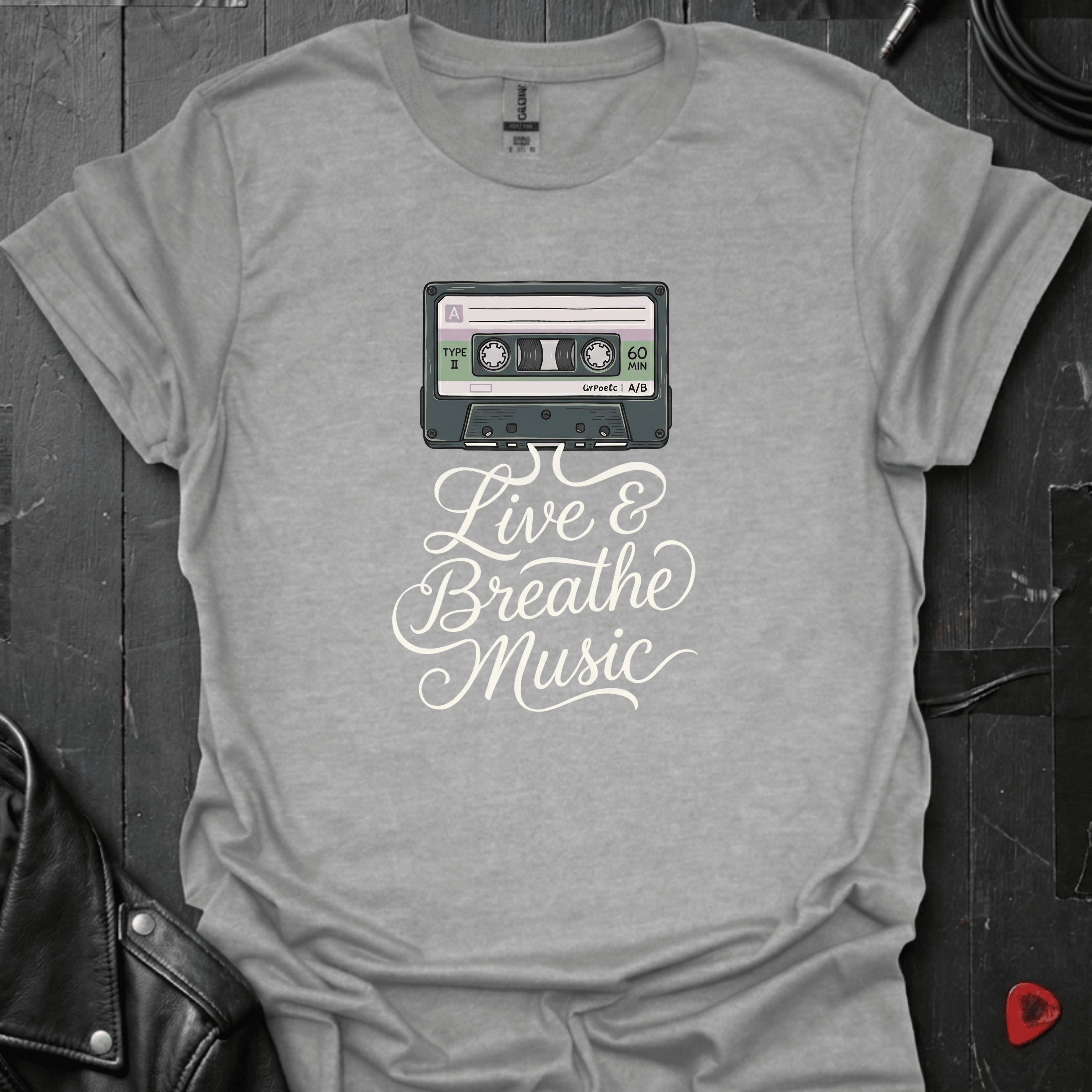Live & Breath Music T-Shirt - Sport Grey - T-Shirt