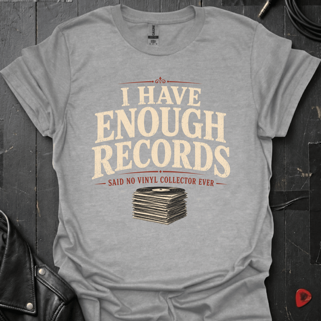 Vinyl Collector Humor T-Shirt - Sport Grey - T-Shirt