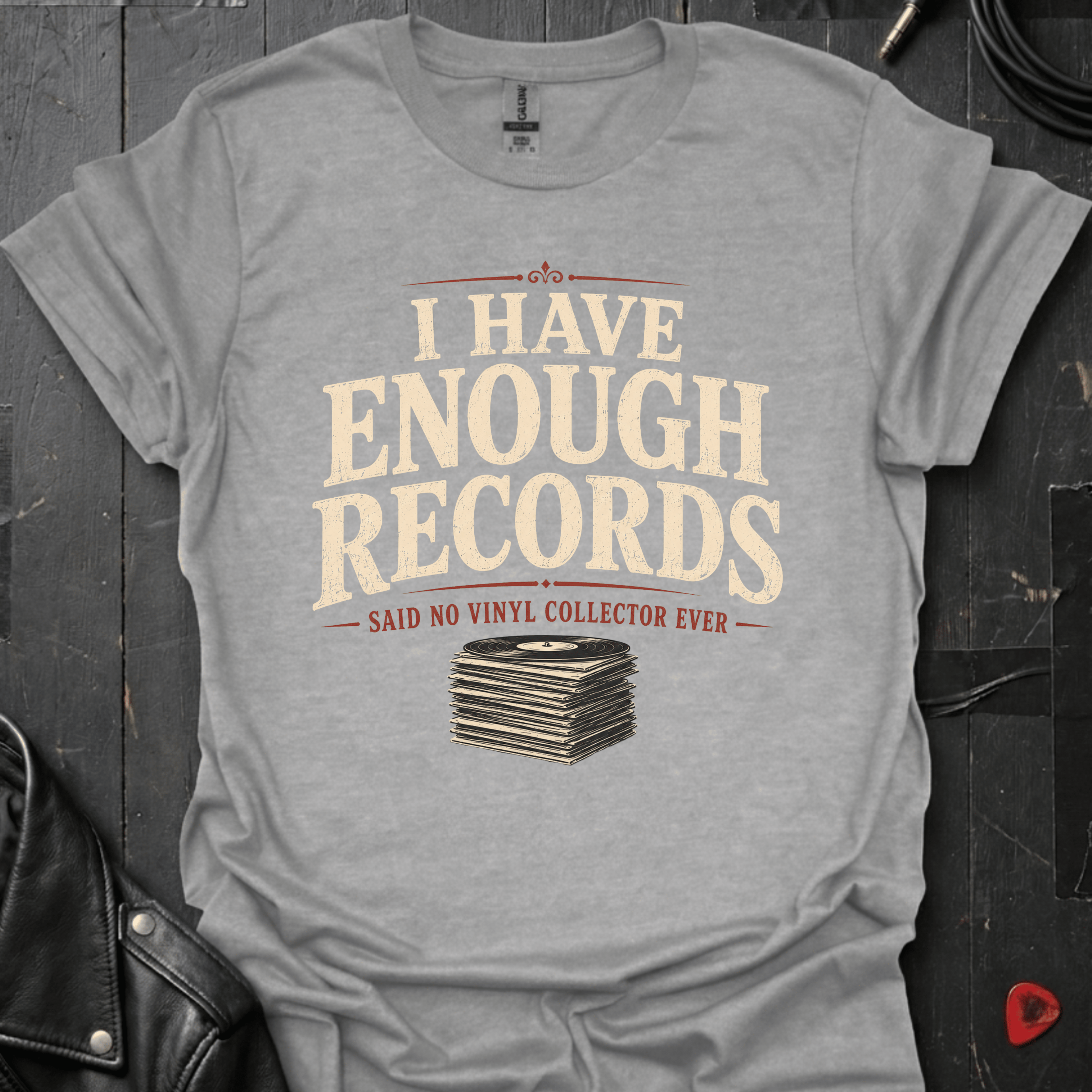 Vinyl Collector Humor T-Shirt - Sport Grey - T-Shirt