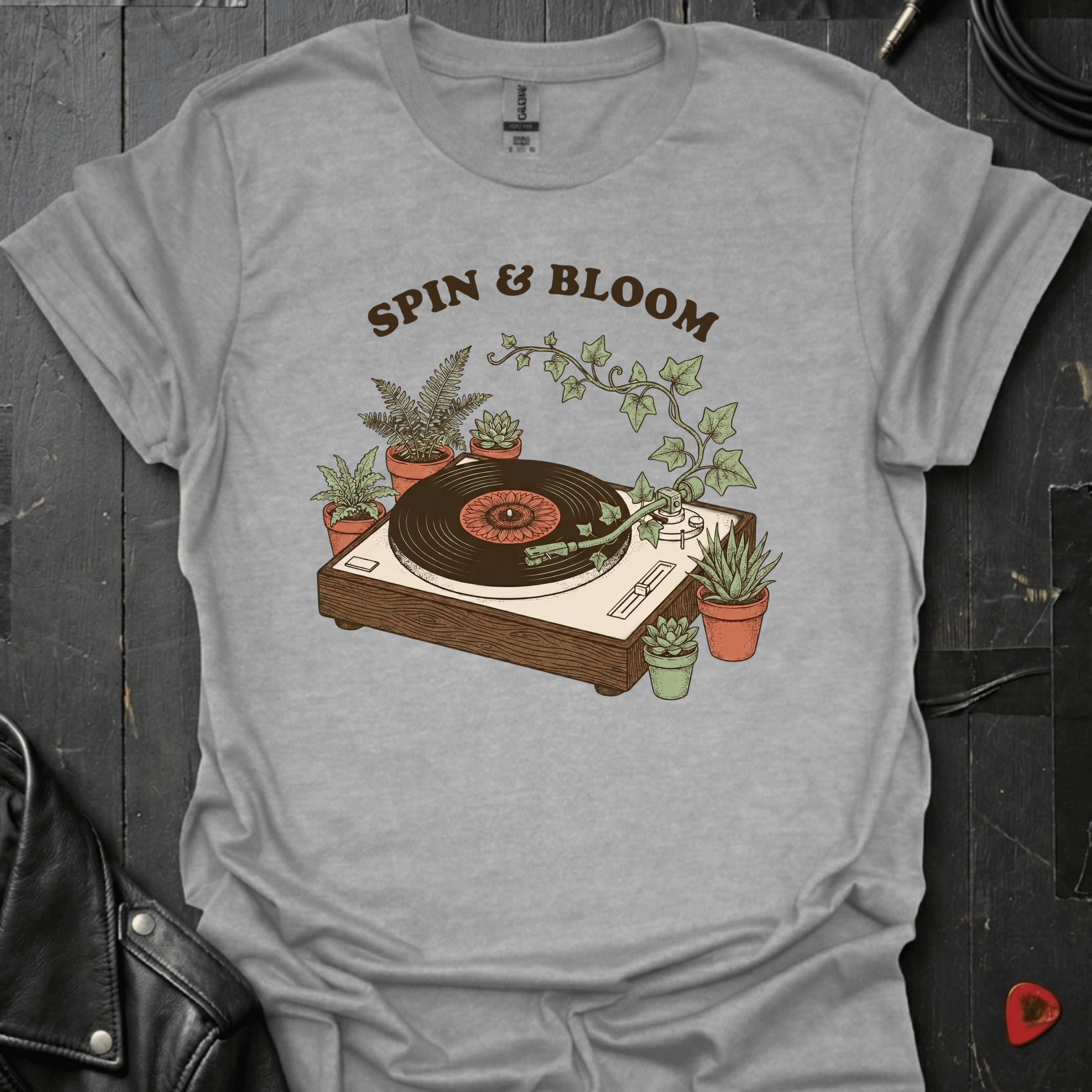 Spin & Bloom T-Shirt - Sport Grey - T-Shirt