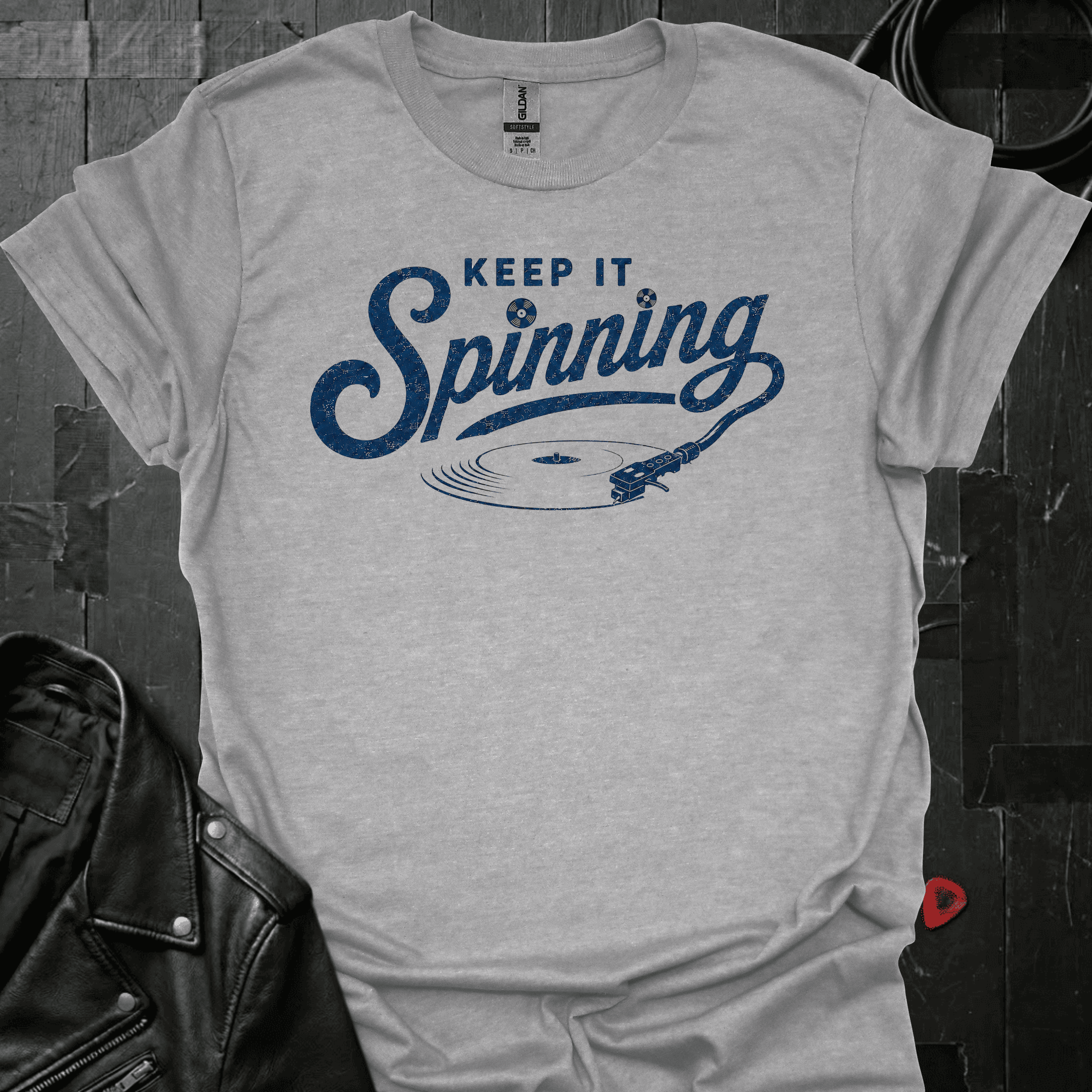 Keep The Record Spinning T-Shirt - Sport Grey - T-Shirt