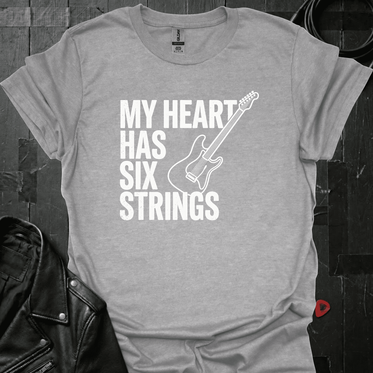 My Heart Has Six Strings T-Shirt - Sport Grey - T-Shirt