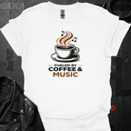 Fueled By Coffee & Music T-Shirt - White - T-Shirt