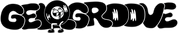 Black and white logo with a cartoon character that looks like a vinyl sitting inside the text 'GELOGROOVE'.